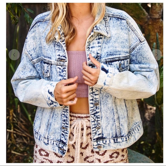 Sky Acid Washed Denim Retro Jacket - Picture 4 of 6
